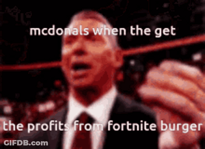 Vince Mcmahon Money McDonalds Fornite Burger Profits GIF