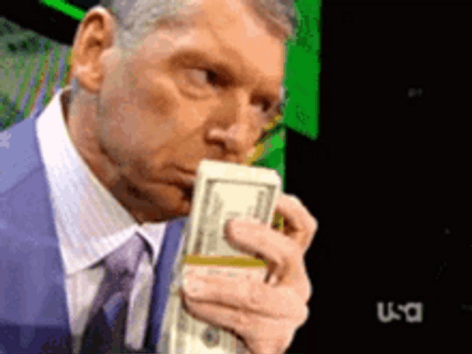 Vince Mcmahon Money Smelling Money That's Good GIF