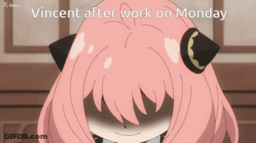 Vincent After Work On Monday Is Written On A Cartoon GIF