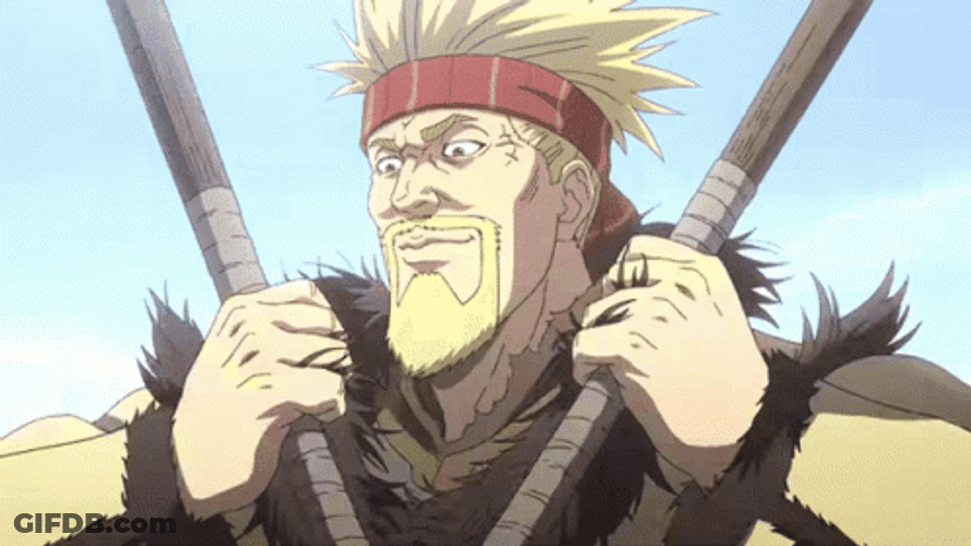 Vinland Saga Thorkell Removing Cloth GIF