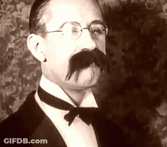 Vintage Actor Charley Chase Twitching Mustache GIF
