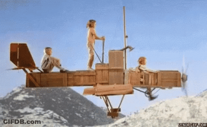 Vintage Airplane Pippi Flying GIF