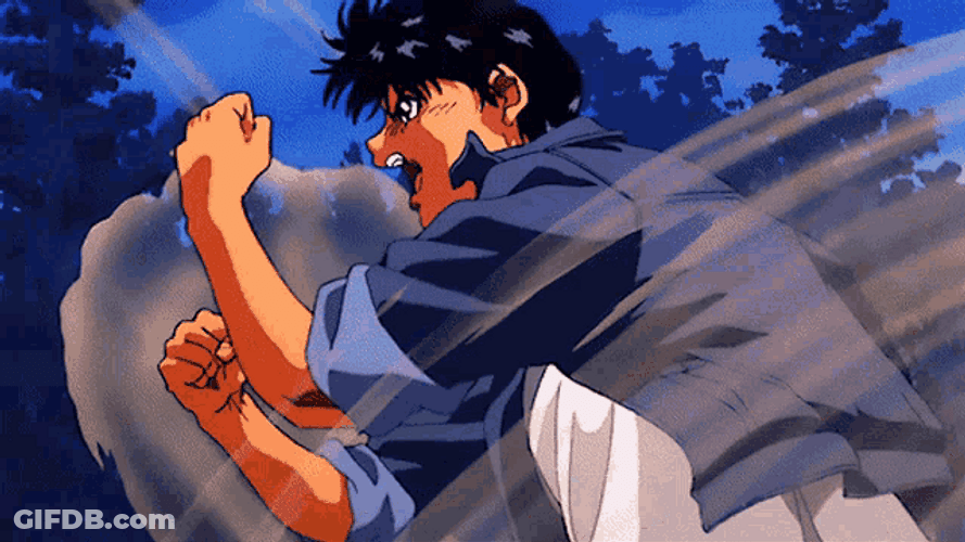 Vintage Anime Yuyu Hakusho Yusuke Powerful Wind GIF