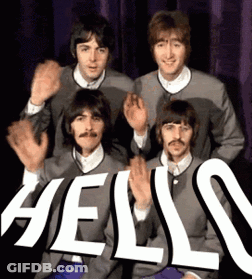 Vintage Beatles Waving Hello GIF
