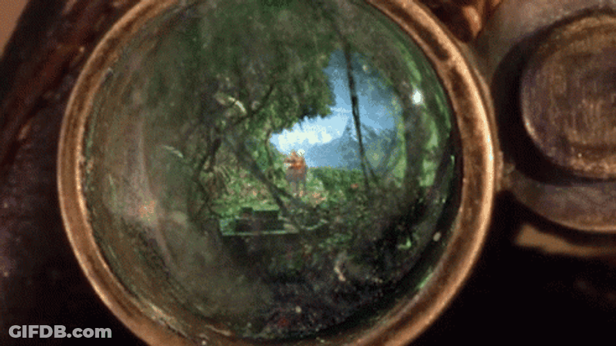 Vintage Binoculars Shown Close Up GIF