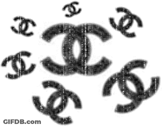 Vintage Black And White Chanel Logo Glitch GIF