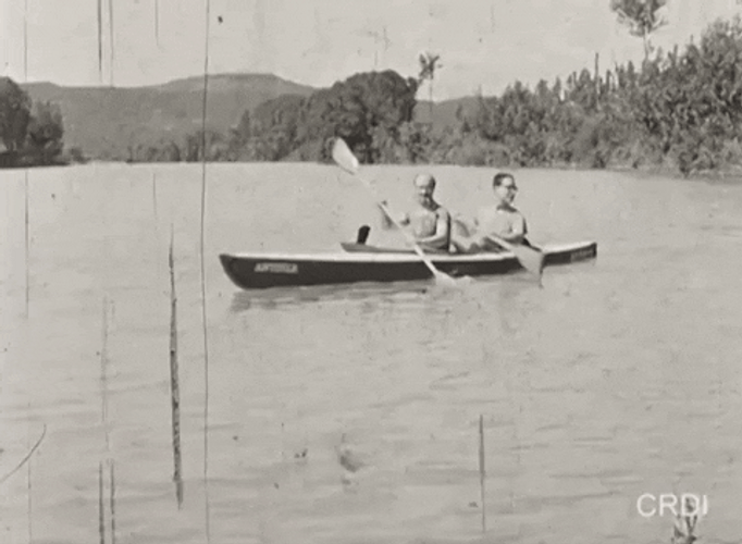 Vintage Canoe Riding GIF