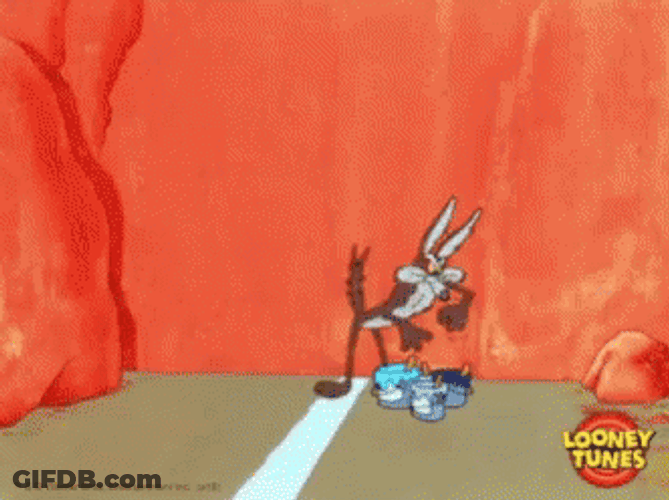 Vintage Cartoon Wile E Coyote Painting GIF