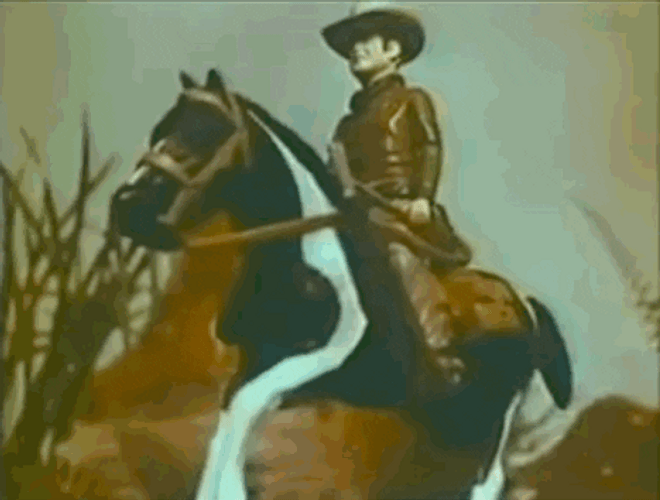 Vintage Cowboys Bonanza Toys Burning GIF