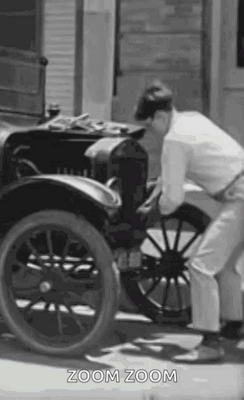 Vintage Crank Starting Engine GIF