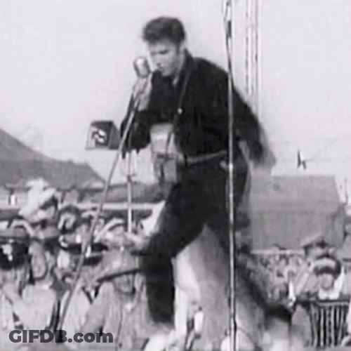 Vintage Elvis Performing Hip Shake GIF