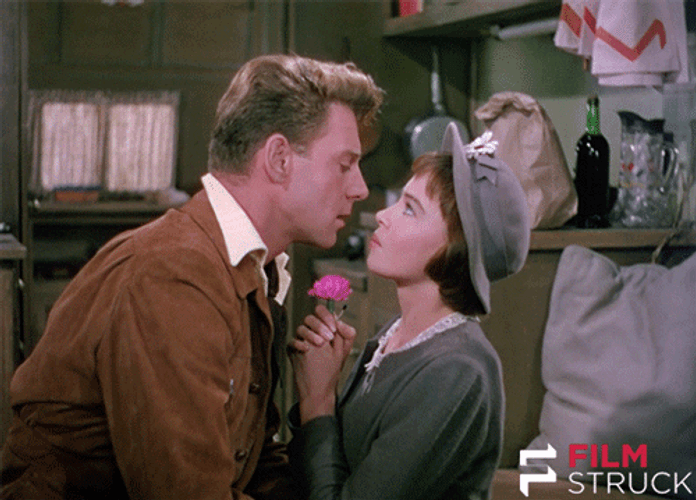 Vintage Film Couple Cheek Kiss FilmStruck GIF