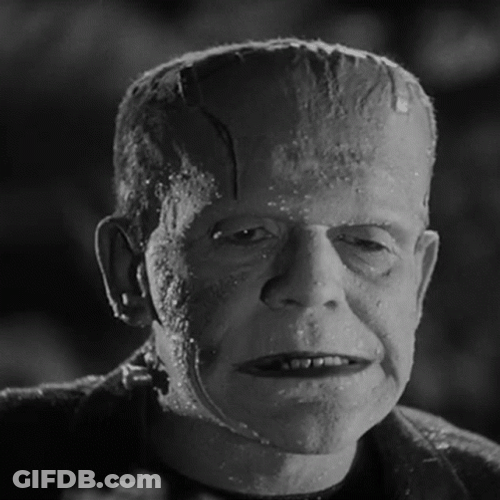 Vintage Frankenstein Waving Hello GIF