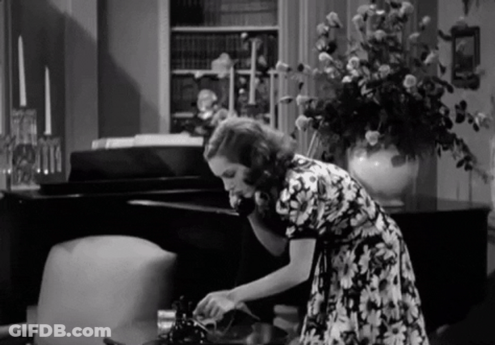 Vintage Girl Doing Phone Call GIF
