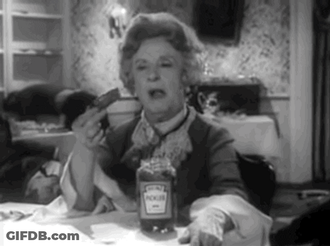 Vintage Granny Loving Pickles GIF