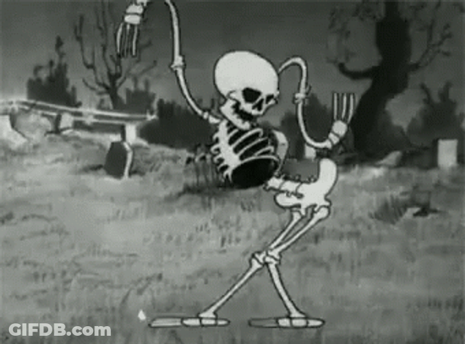 Vintage Hallooween Skeleton Dance GIF