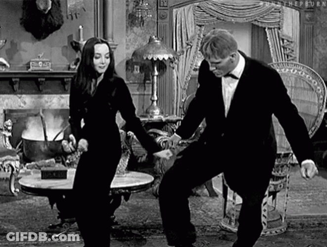 Vintage Halloween Adams Family Dancing GIF