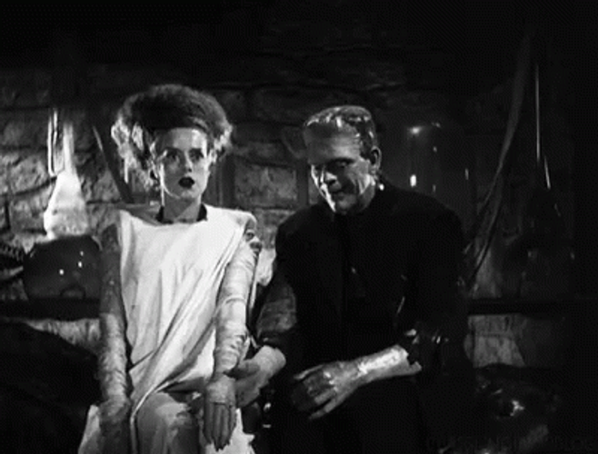 Vintage Halloween Bride Of Frankenstein GIF