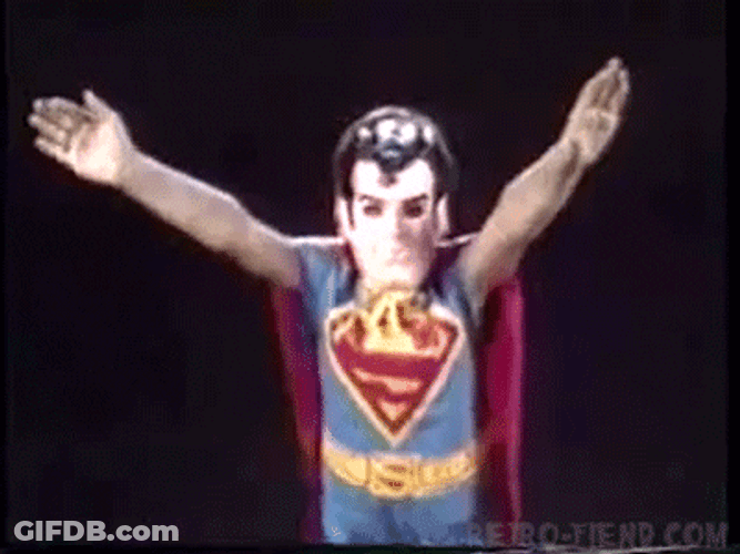 Vintage Halloween Costume Superman GIF