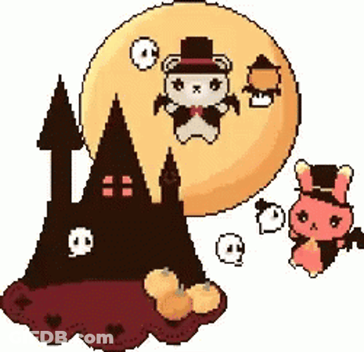 Vintage Halloween Cute Bats GIF