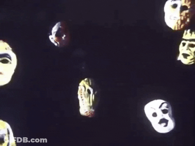 Vintage Halloween Horror Masks GIF