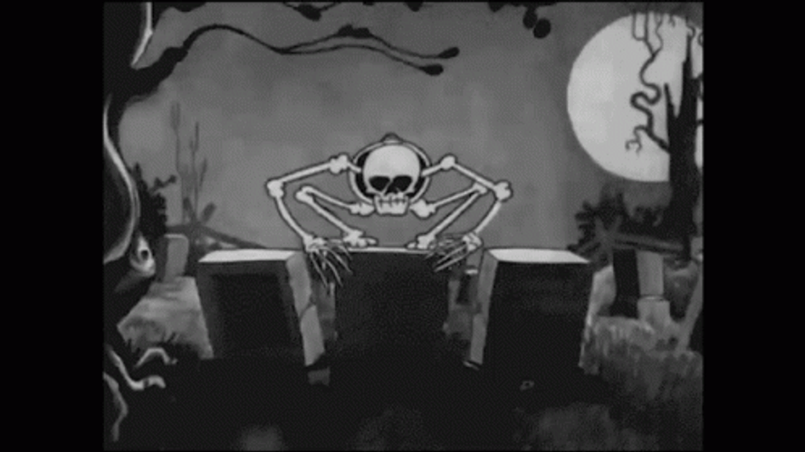 Vintage Halloween Scary Skeleton GIF