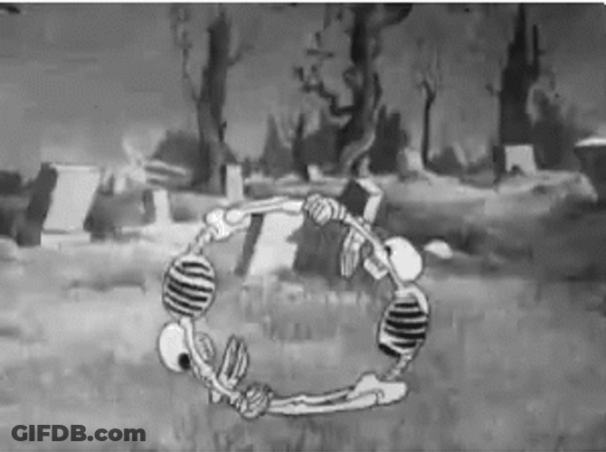 Vintage Halloween Skeleton Dance GIF