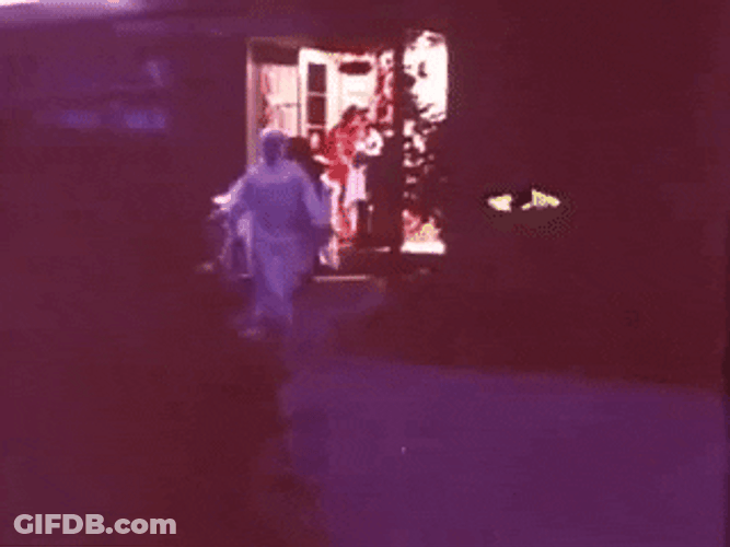 Vintage Halloween Trick Or Treat Run GIF