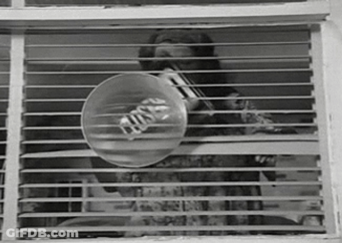 Vintage Lady Placing Closed Sign GIF