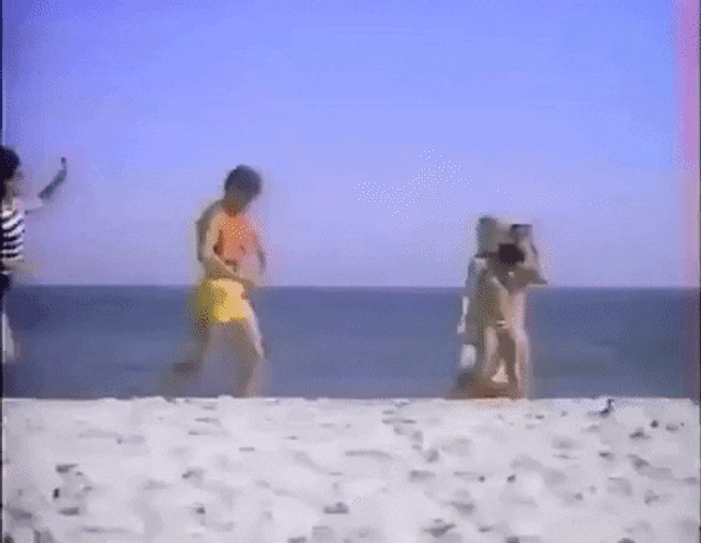 Vintage People At The Beach GIF