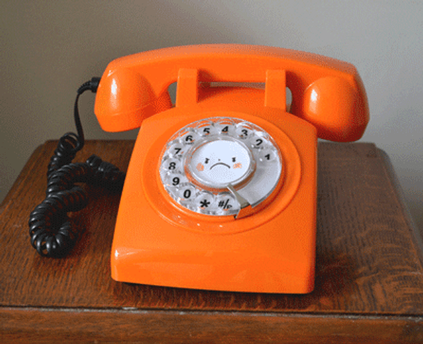 Vintage Phone Ringing Orange GIF