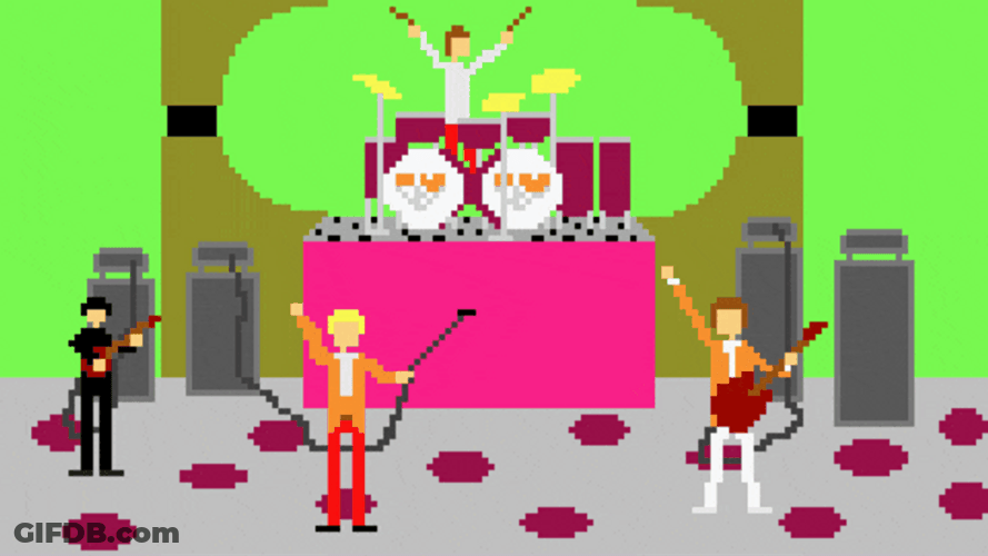 Vintage Pixel Art Rock And Roll GIF