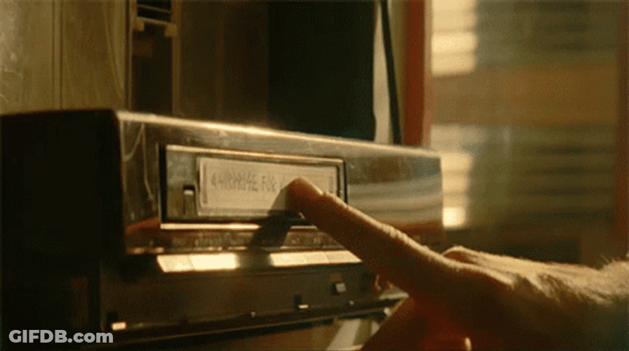 Vintage Pushing Vhs Tape To VCR GIF