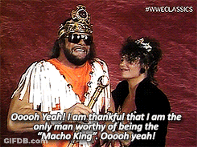 Vintage Randy Savage Wearing Crown GIF