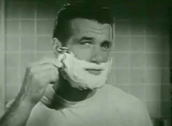 Vintage Shaving Video GIF