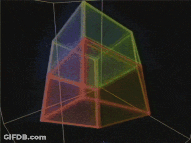 Vintage Tesseract Twirling In Place GIF