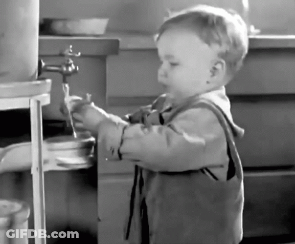 Vintage Thirsty Kid Drinking GIF