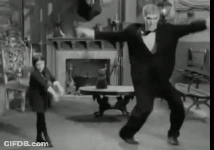 Vintage Wednesday And Charles Addams Dancing GIF