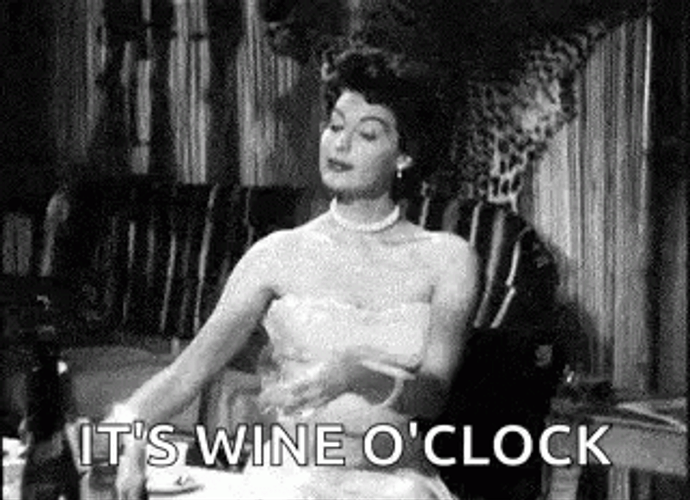 Vintage Wine O Clock Toast GIF
