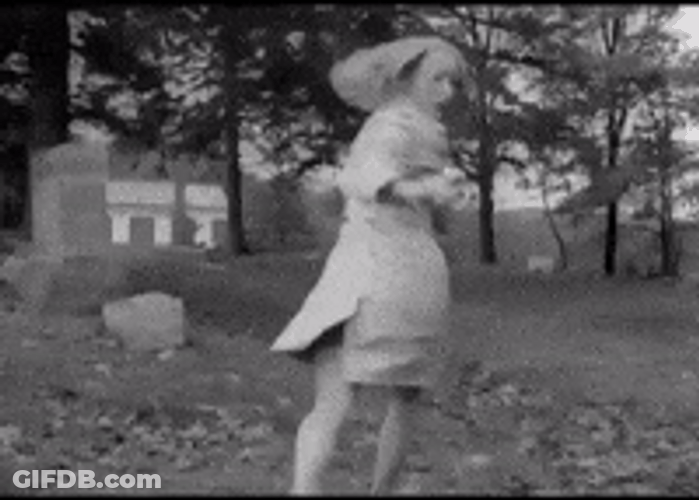Vintage Woman Running Away GIF
