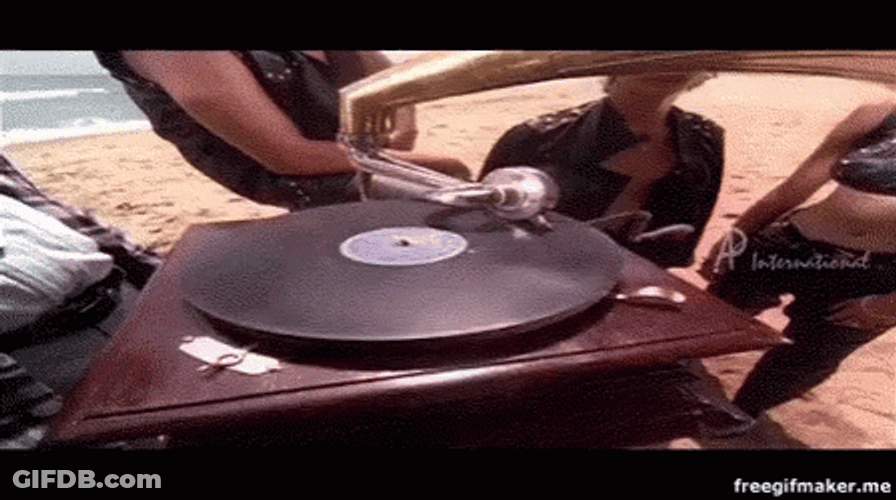 Vinyl Player Broken Record GIF