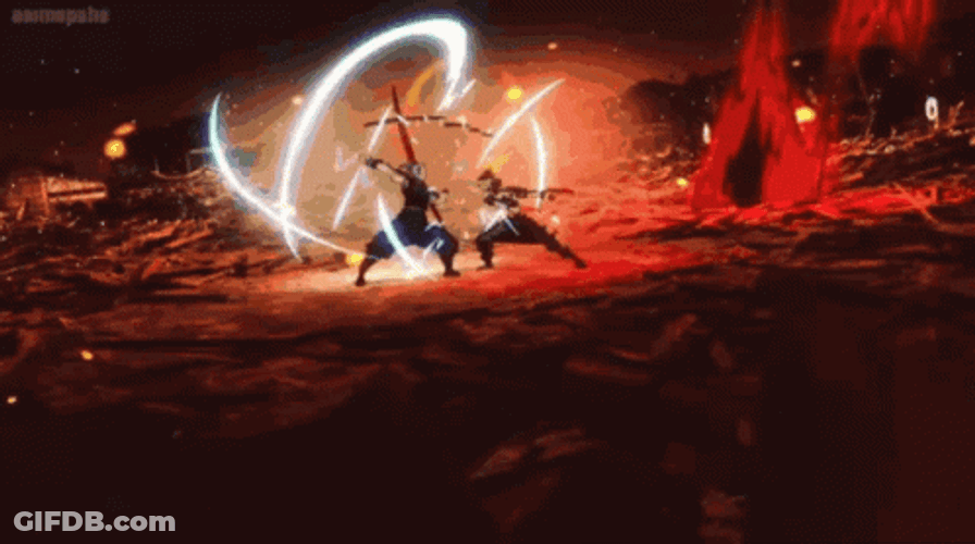 Violent Struggle Tengen Vs Gyutaro Demon Slayer GIF