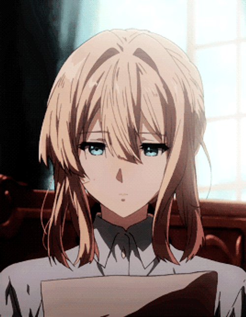 Violet Evergarden Anime Girl Reading GIF