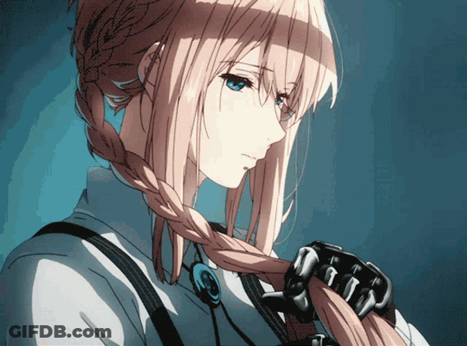 Violet Evergarden Braiding Hair GIF