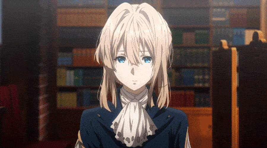 Violet Evergarden Brooch Necklace Hold GIF