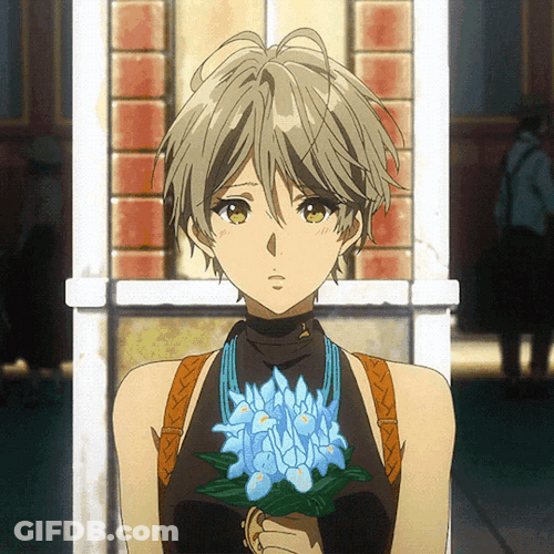 Violet Evergarden Iris Canary Flowers GIF