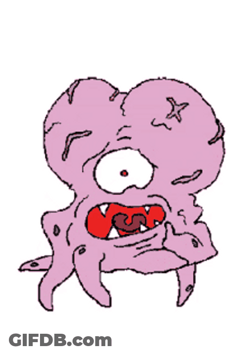 Violet Monster With Big Brain GIF