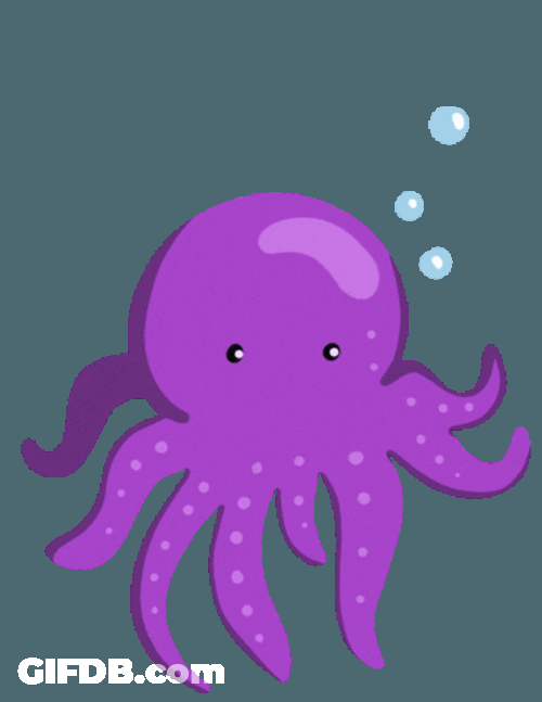 Violet Octopus Jumping Up And Down GIF