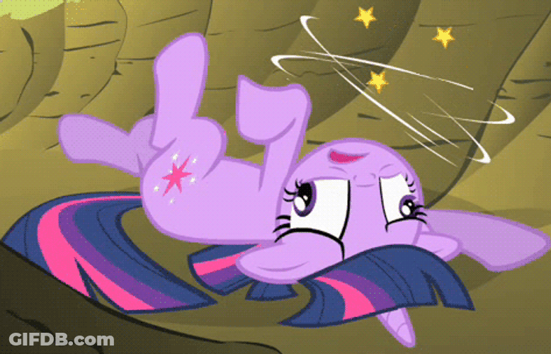 Violet Pony Getting Dizzy GIF