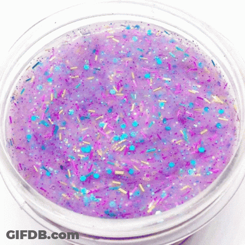 Violet Slime With Pom Poms GIF